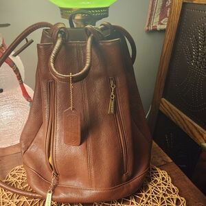 Elegant Brown Leather Backpack